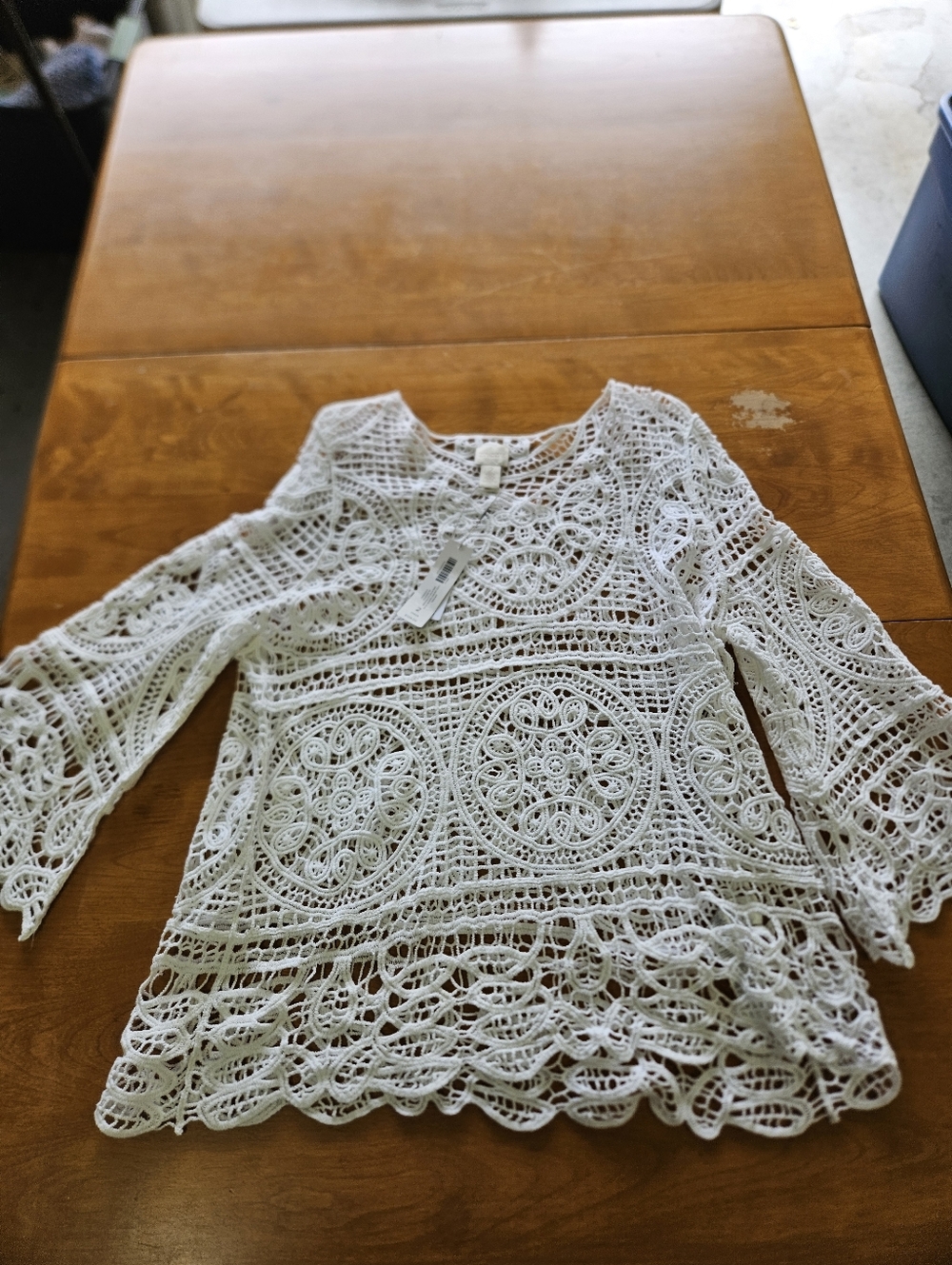 Chico's White Crochet Lace Top - Picture 4 of 5
